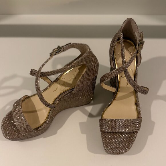 Sparkle Wedge Holiday Sandal Jessica Simpson 7.5 NWT - Picture 9 of 10